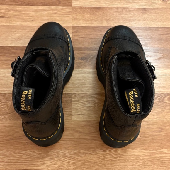 Dr. Martens Women’s Devon Flower Buckle Leather Platform Boots - Picture 5 of 12